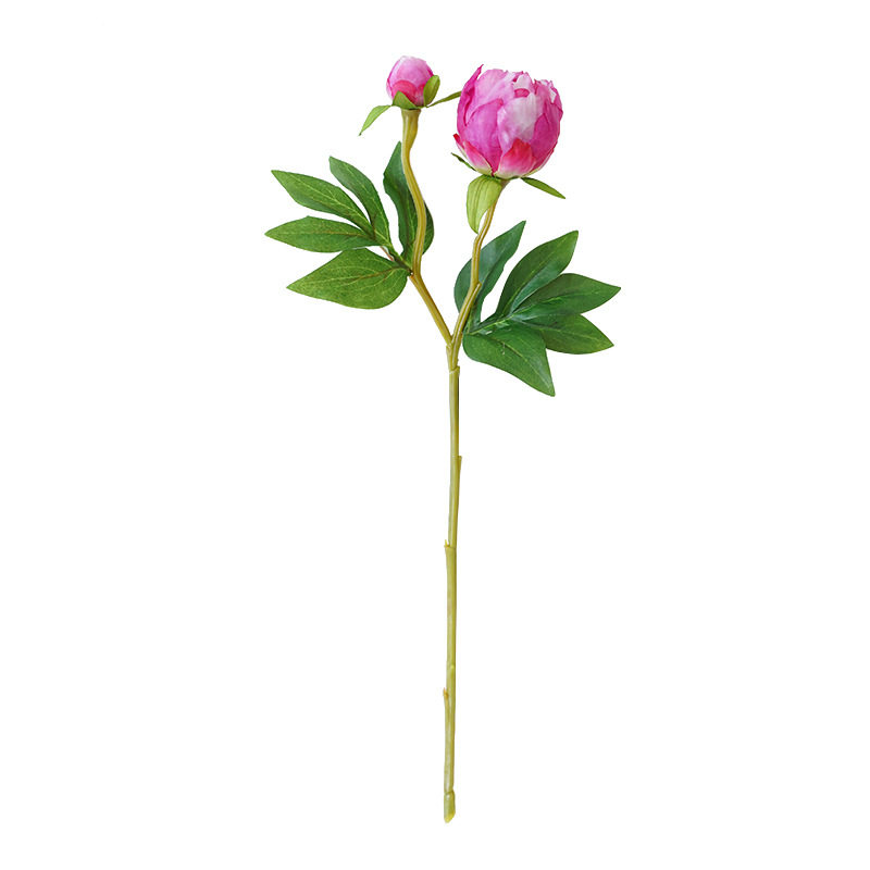北欧仿真芍药花束粉色绢花双枝