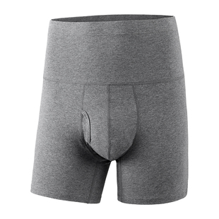 芬腾纯棉男士保暖内裤男款高腰收腹防磨腿四角加肥加大爸爸平角裤