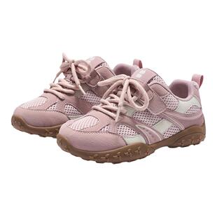 百丽童鞋女童运动鞋春季女孩粉色公主宝宝软底轻便板鞋儿童德训鞋