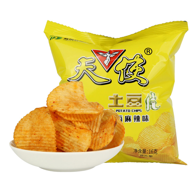 天使土豆片100g*20袋大包装装椒香麻辣味薯片洋芋片儿时怀旧零食