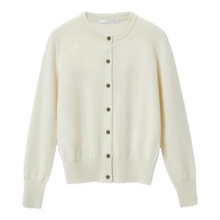 【孙俪同款】OVV2025秋冬新款女装经典圆领蓬松羊绒长袖针织开衫