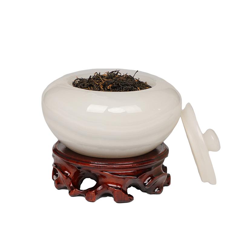 宫庭匠师天然玉石茶叶罐