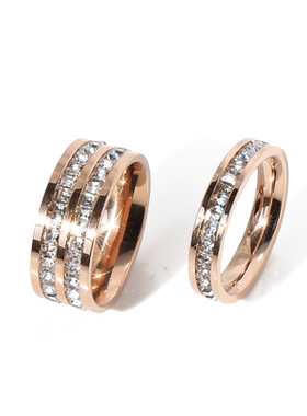 女钛钢原创设计不掉色情侣对戒