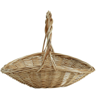 柳编藤编花篮草编手工编织鲜花插花篮手提收纳篮竹编水果采摘篮子