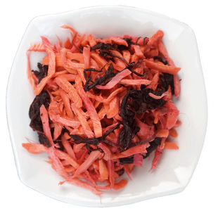 紫苏红姜丝紫苏咸甜姜浏阳特产手工盐甜姜丝六成干姜丝乡里盐姜丝