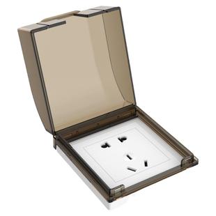 家用86型五联体插座面板覆盖防水盒连体粘贴式防水保护盖防护面罩