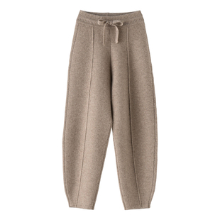 儿童100纯山羊绒裤子男童女童保暖裤大童防寒毛裤加厚针织小脚裤