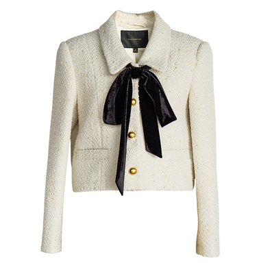 罗衣气质粗花呢亮丝短外套