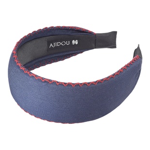 AJIDOU阿吉豆发箍秋高颅顶宽边蓝色轻奢头箍新款头饰女洋气发卡