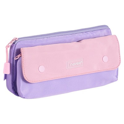 never二合一笔袋可拆卸大容量文具笔袋学生考试高颜值文具简约