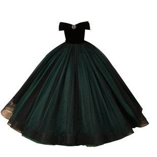 女童礼服走秀公主裙洋气花童婚纱中大童儿童小主持人钢琴演出服