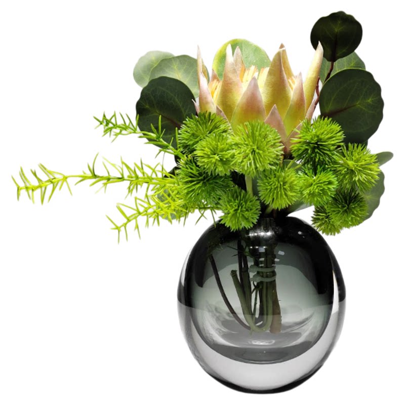 简约现代仿真花艺摆件轻奢绿植洽谈桌样板间客厅餐桌高端假花摆设