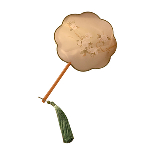 新中式古风扇子夏天耐用便携随身国风旗袍汉服高颜值长柄团扇拍照