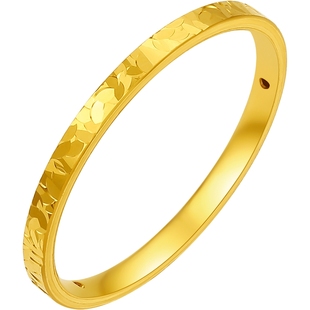 周六福黄金5d硬金戒指女款定价黄金碎碎冰戒指轻奢首饰新年礼物