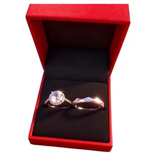 结婚戒指仿真一对戒婚礼现场用求婚钻戒假道具轻奢高级感饰品首饰