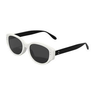 白色猫眼墨镜女高级感2025新款防紫外线方圆脸显脸小复古太阳眼镜