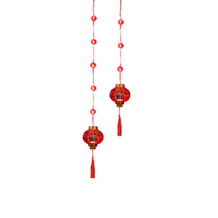 2026春节小红灯笼发光挂件户外居家装饰品窗帘灯过年场景道具布置