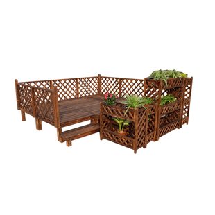 花园庭院子露台室外木板户外碳化实木地板阳台休闲防水防腐木平台