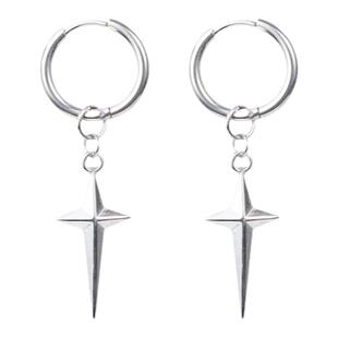 KANSAI四芒星圆环耳环耳钉无耳洞耳夹冷淡风小众设计个性日韩配饰