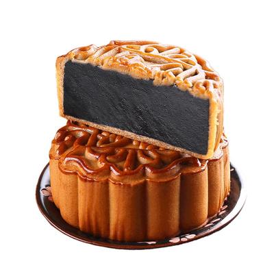 广州品牌酒家软糯柴火黑豆沙月饼