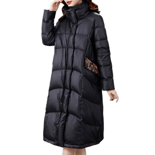 复古高端精致中国风刺绣白鸭绒羽绒服女2025新款冬中长款保暖加厚