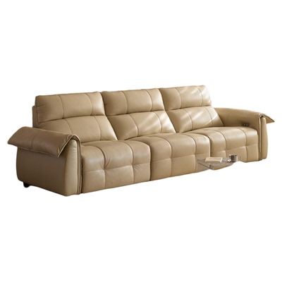 政府补贴［云驰］天禧派真皮沙发双电动头层牛皮客厅复中古风7085