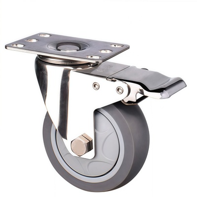 橡胶轮304不锈钢万向轮推车脚轮