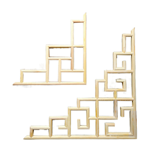 实木角花新中式吊顶隔断背景墙花窗花格东阳木雕客厅松木花角装饰