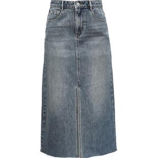 Vero Moda奥莱牛仔半身裙秋冬新款直筒开叉高腰街头时尚百搭流行