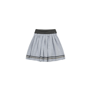 【官方正品】COYSEIO联名款半身裙女假两件条纹拼接中长款A字裙子