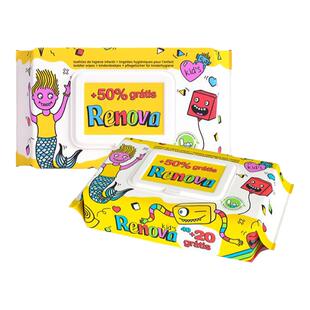 Renova湿厕纸家庭实惠装洁厕湿巾私处擦屁屁儿童专用湿厕巾2包