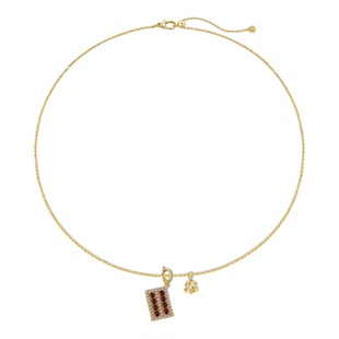 G XIAOXIAO 镀K金 新中式气质高级设计款鸢尾花算盘项链 F20X84