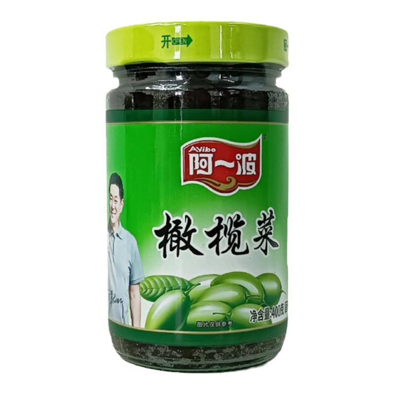 阿一波橄榄菜大瓶装400g/瓶即食佐餐酱菜咸菜早餐配粥下饭菜罐装