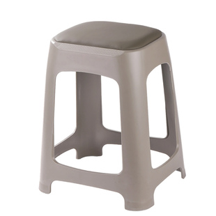 塑料凳子家用加厚可叠放轻奢软包客厅高级防滑塑料高凳皮面简约凳