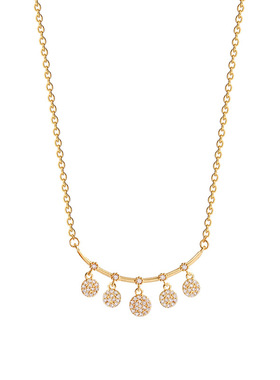 韩系东大门钛钢锆石几何圆锁骨链