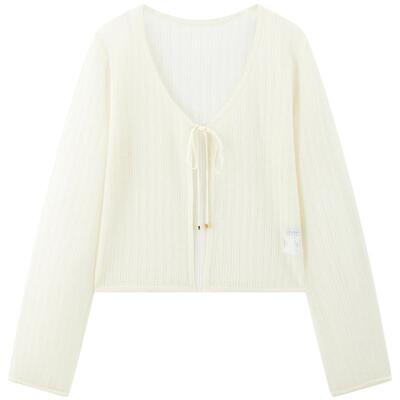 太平鸟女装夏季绑带薄披型线开衫A1EDF2510