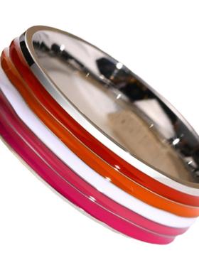 泰爱你时尚简约彩旗戒指