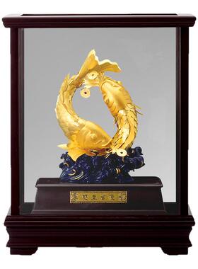 24k足金双鱼吉庆新人工艺摆设