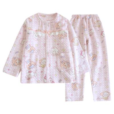 2025新款女童秋冬纯棉空气棉睡衣