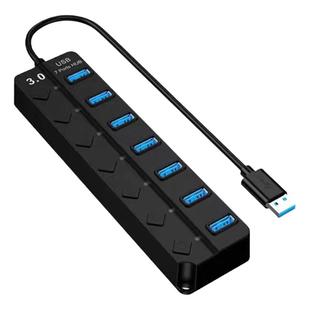 USB分线器3.0高速多接口转换器hub拓展器扩展坞一拖四7口独立开关