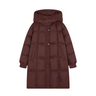 XWI欣未泡芙感蓬松90白鸭绒羽绒服女冬季连帽立领中长款保暖外套