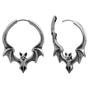 punkyouth哥特风格神秘蝙蝠耳环925银防过敏暗黑亚文化个性耳饰