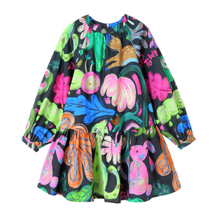 女童连衣裙春季2026新款儿童纯棉长袖裙子春秋中大童碎花公主裙