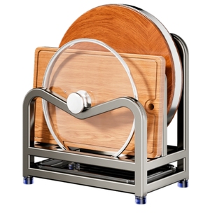 德国不锈钢加厚砧板锅盖置物架菜板放置架案板厨房刀一体刀架刀具