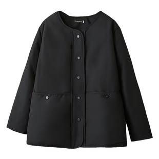 高级感圆领棉服女新款冬季大码胖mm气质加厚保暖面包服外套