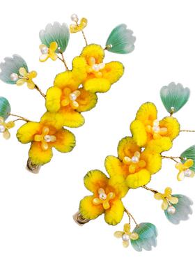 影视剧同款桂花发夹边夹