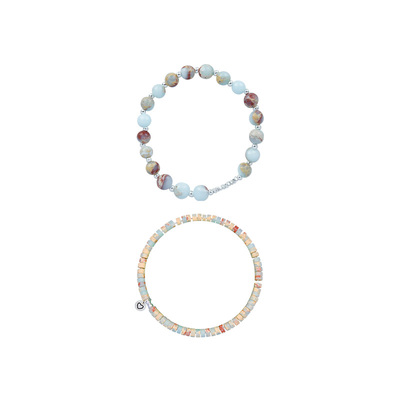 AWE寿山石碎银爱心手链闺蜜礼物