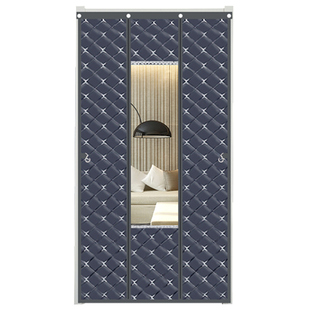 棉门帘冬季保暖防风挡风加厚家用室外防寒透明自吸免打孔隔断帘冬