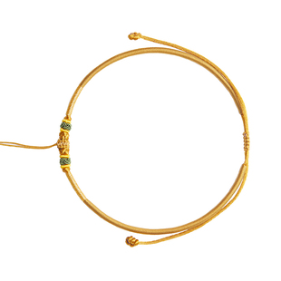 宝宝金锁编绳吊坠黄金周岁礼长命锁挂绳儿童手工项圈红绳婴儿项链