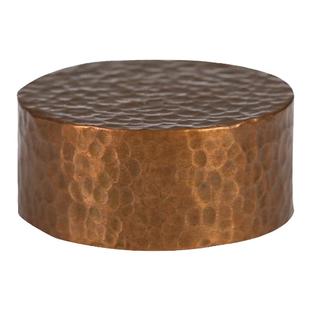 东意文房纯铜实心手工锤纹镇纸小摆件书法镇尺金属圆形压纸镇纸尺